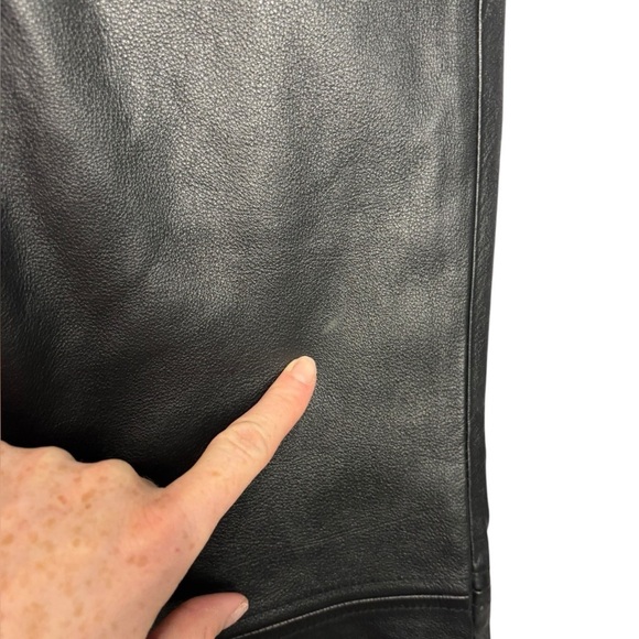 VTG Leather Black Grunge Goth Biker Tommy Hilfiger Straight Leg Pants Size 4 - Picture 9 of 11
